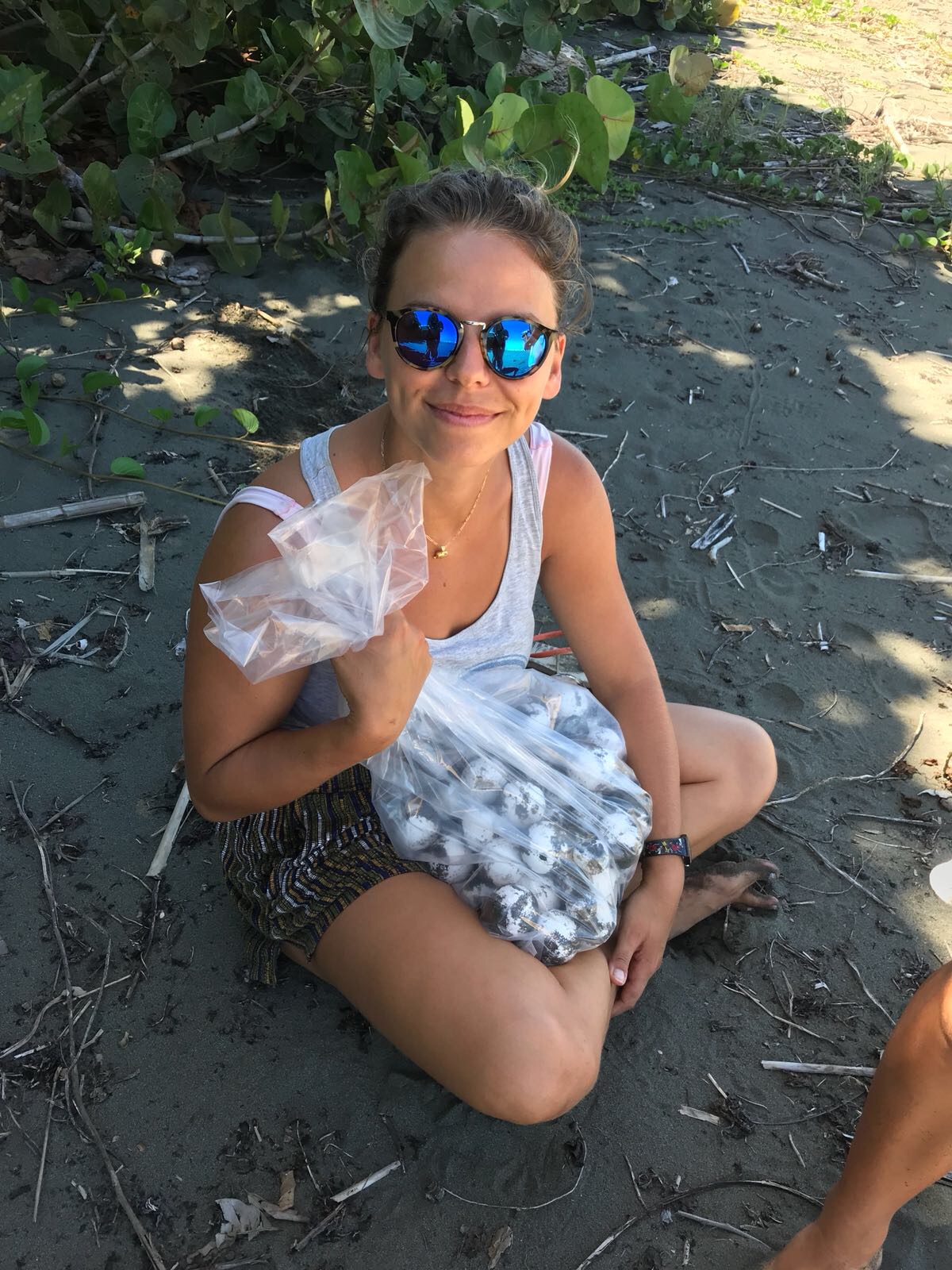 Keeping leatherback eggs safe during a nest relocation in Pacuare Reserve.JPG