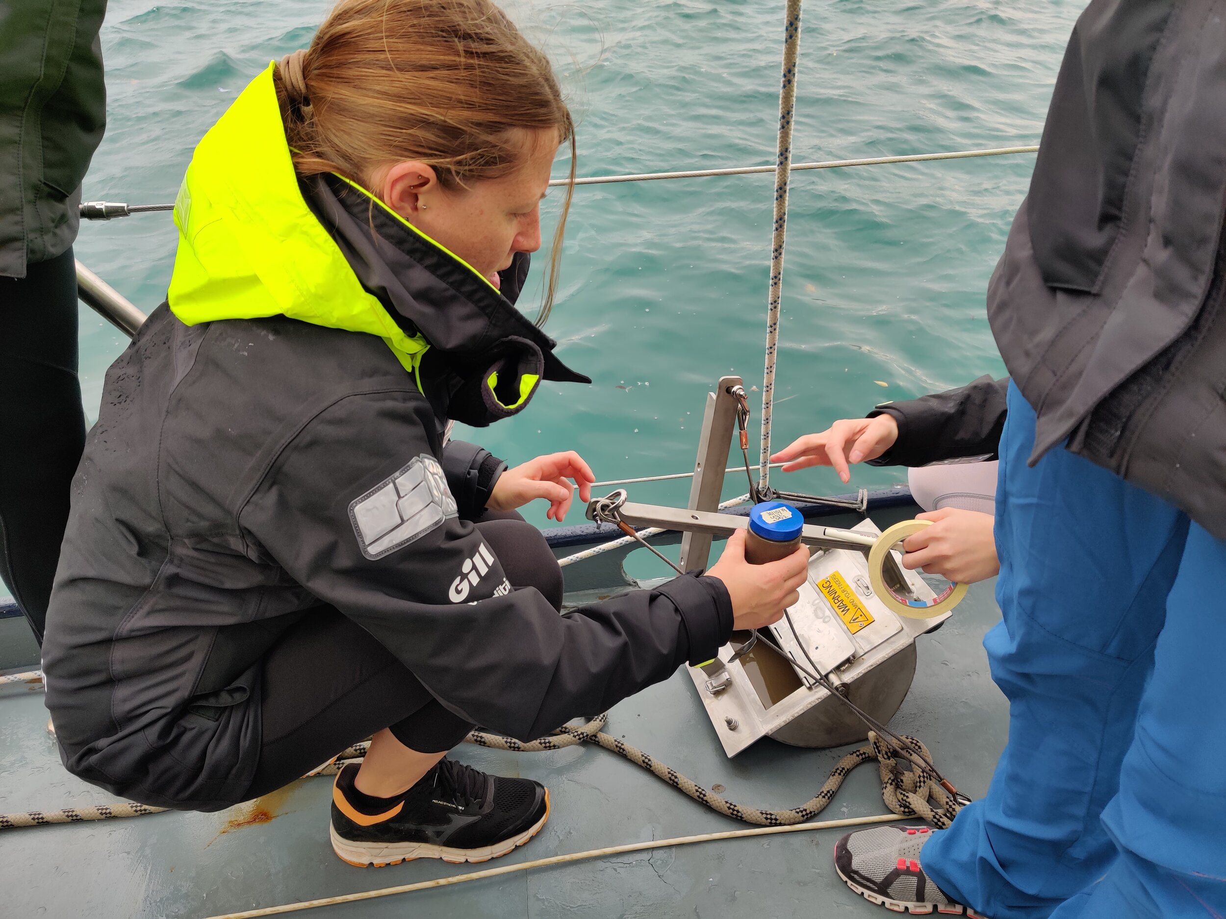 collecting sediment samples using the sediment grab in the Azores_credit Yanika Borg.jpg