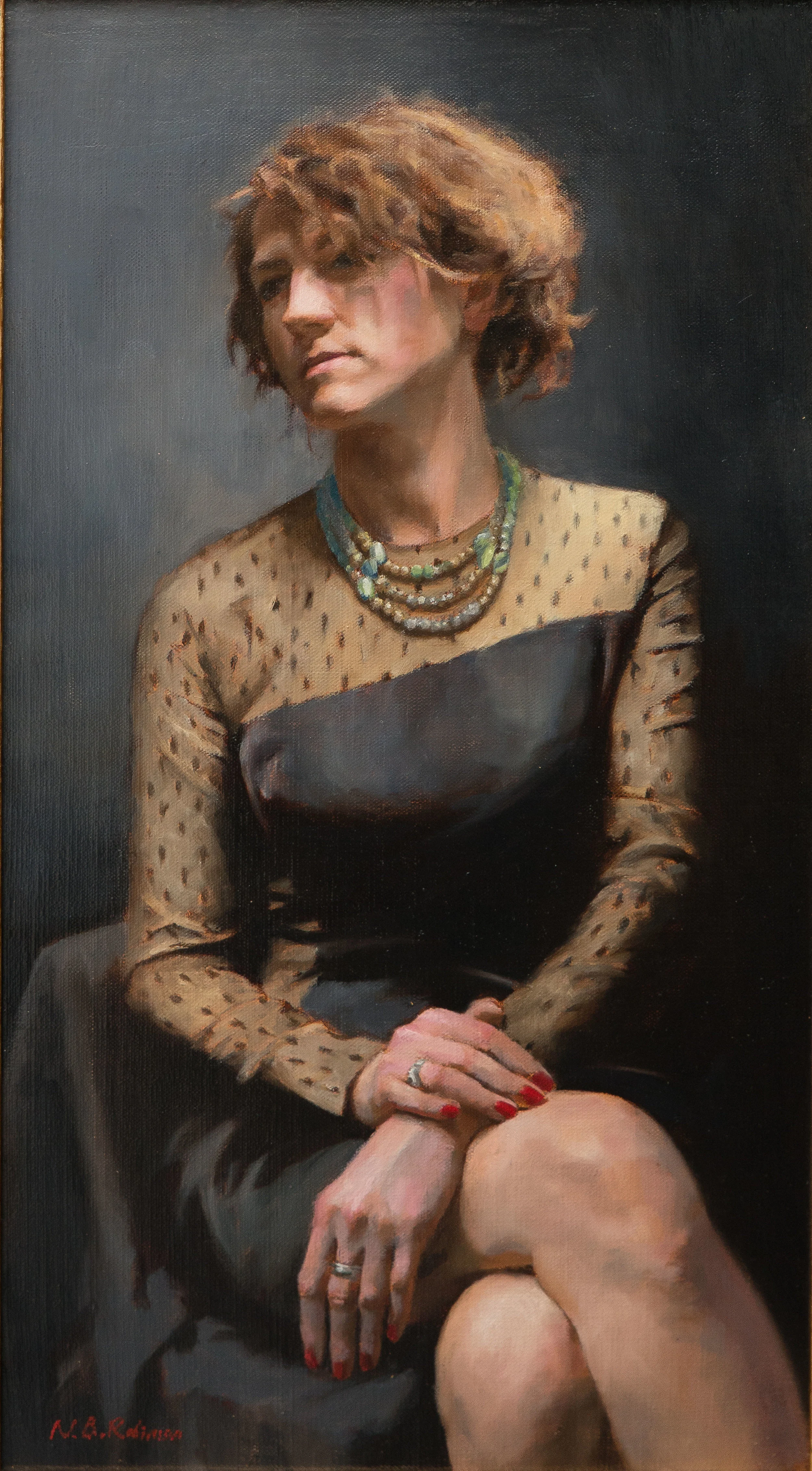 Portrait of Sylvia Szekfu 2 of 2 Oil on Canvas 30cmx55cm