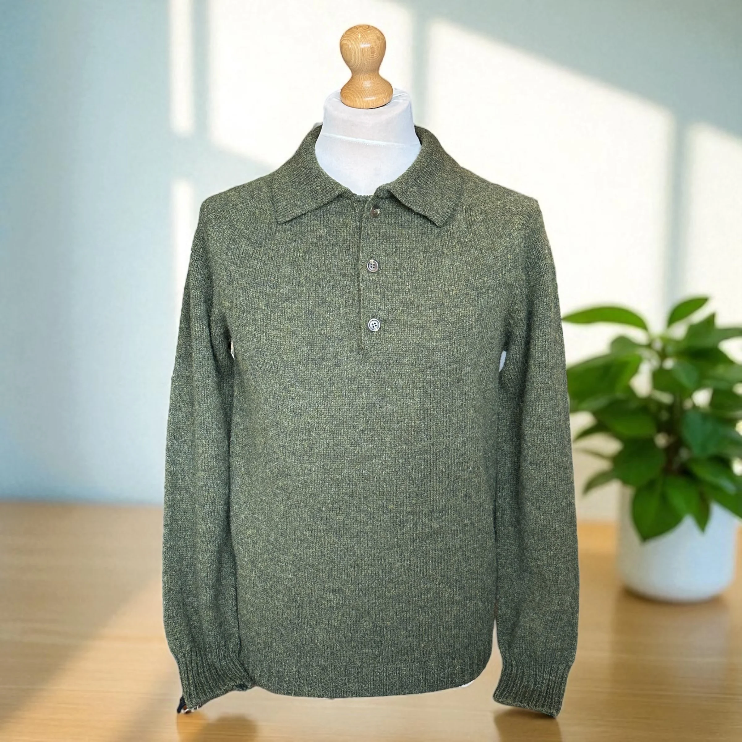 Harley Henley Neck Sweater, Scots Pine