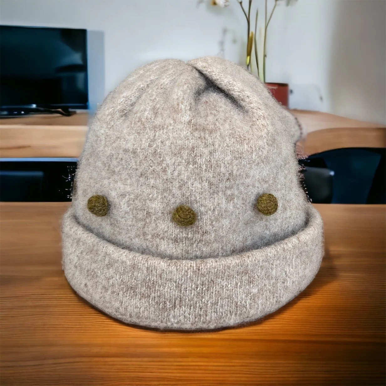 Rosanna Exposito Bobble Hat, Sand Green