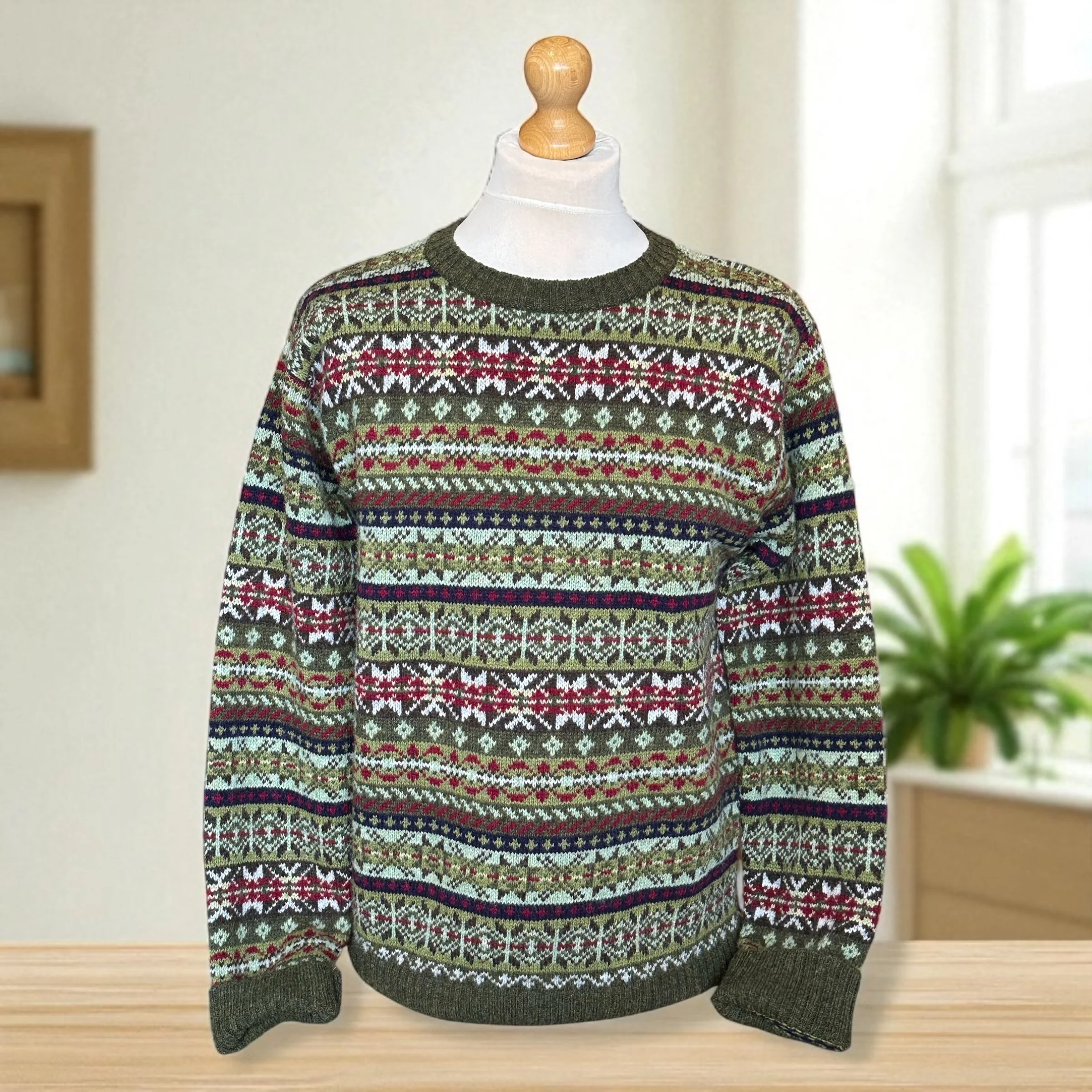 Harley Fairisle Crew Jersey, Scots Pine