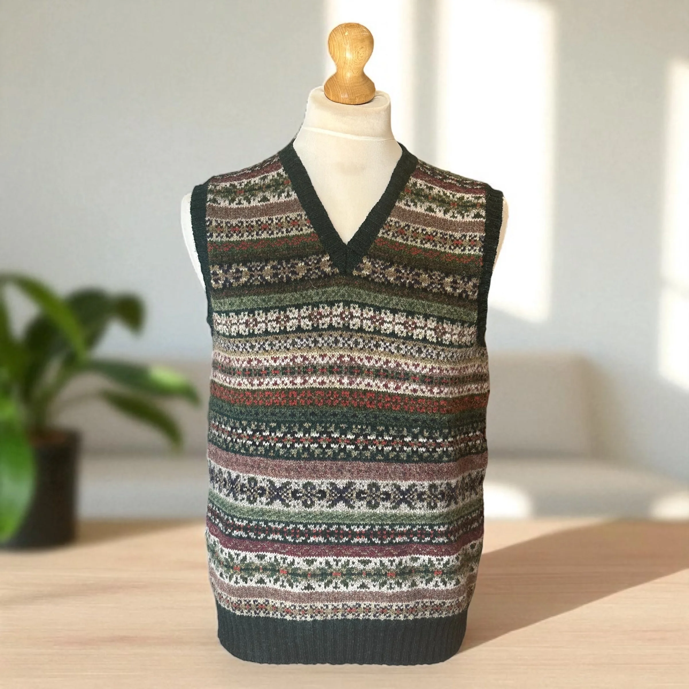 Jamioesons V-Neck Slipover, Greens