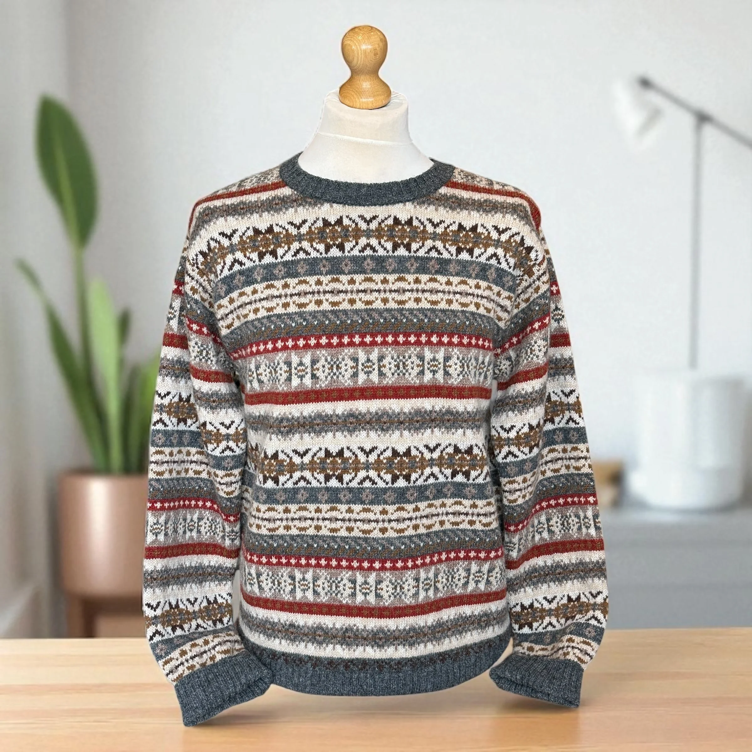 Harley Fairisle Crew Jersey, Basalt