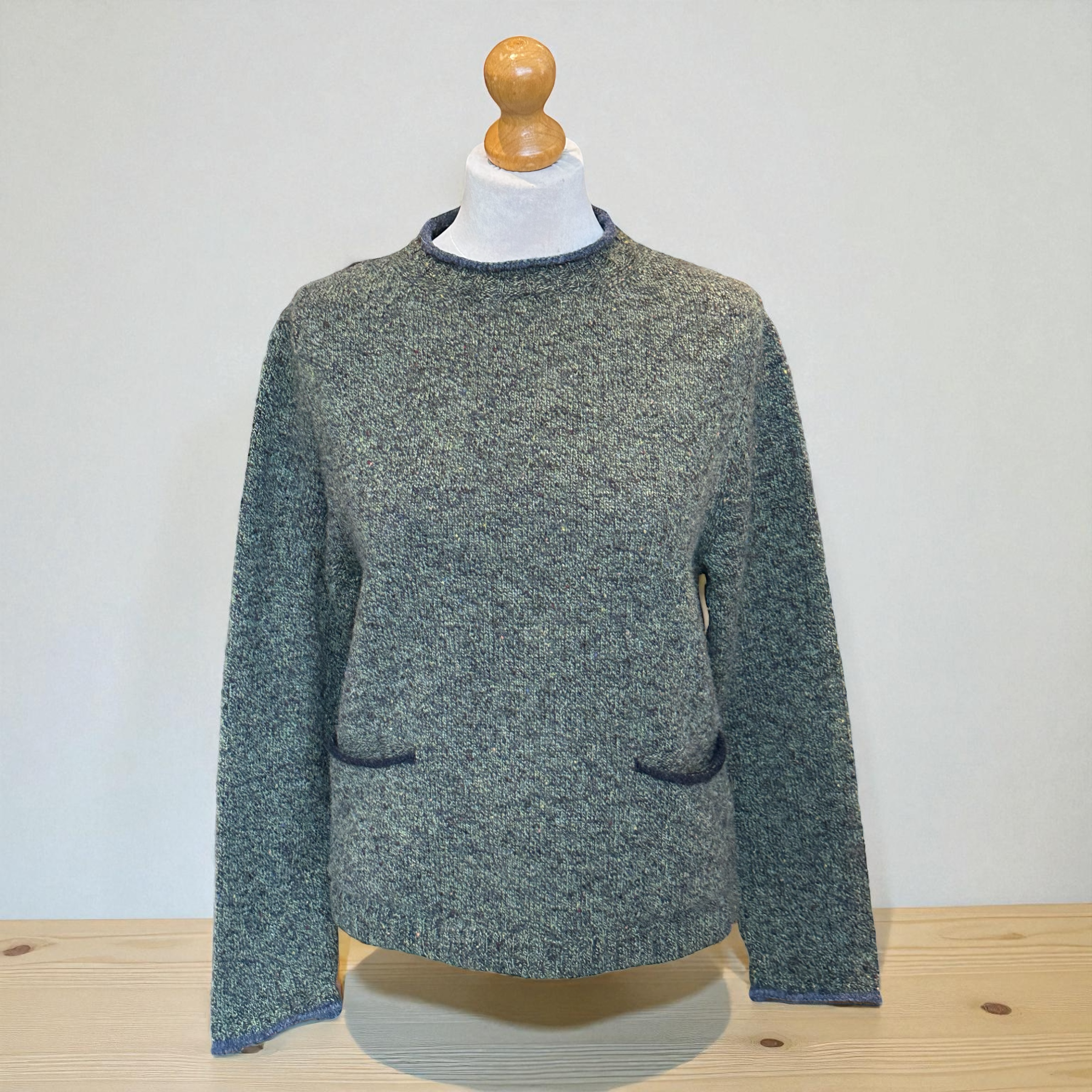 Eribe Tweed Nep Sweater, Pine