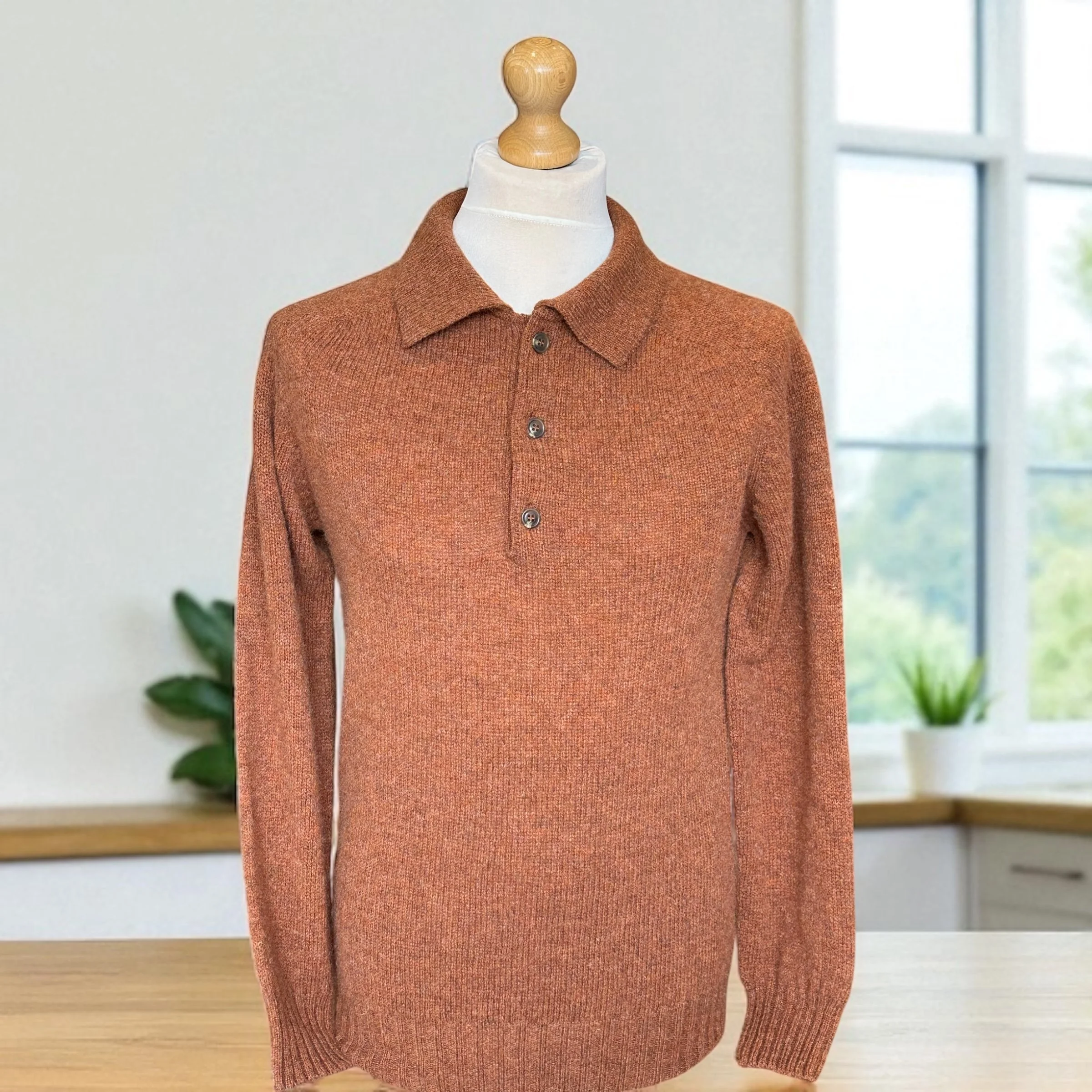 Harley Henley Neck Sweater, Whisky
