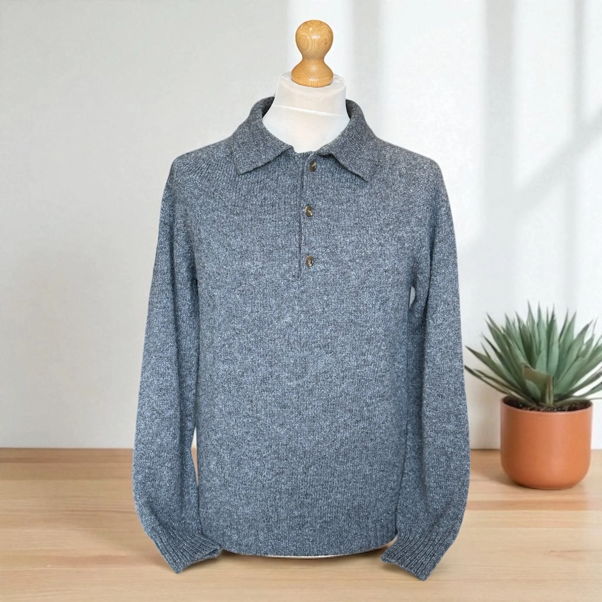 Harley Henley Neck Sweater, Basalt