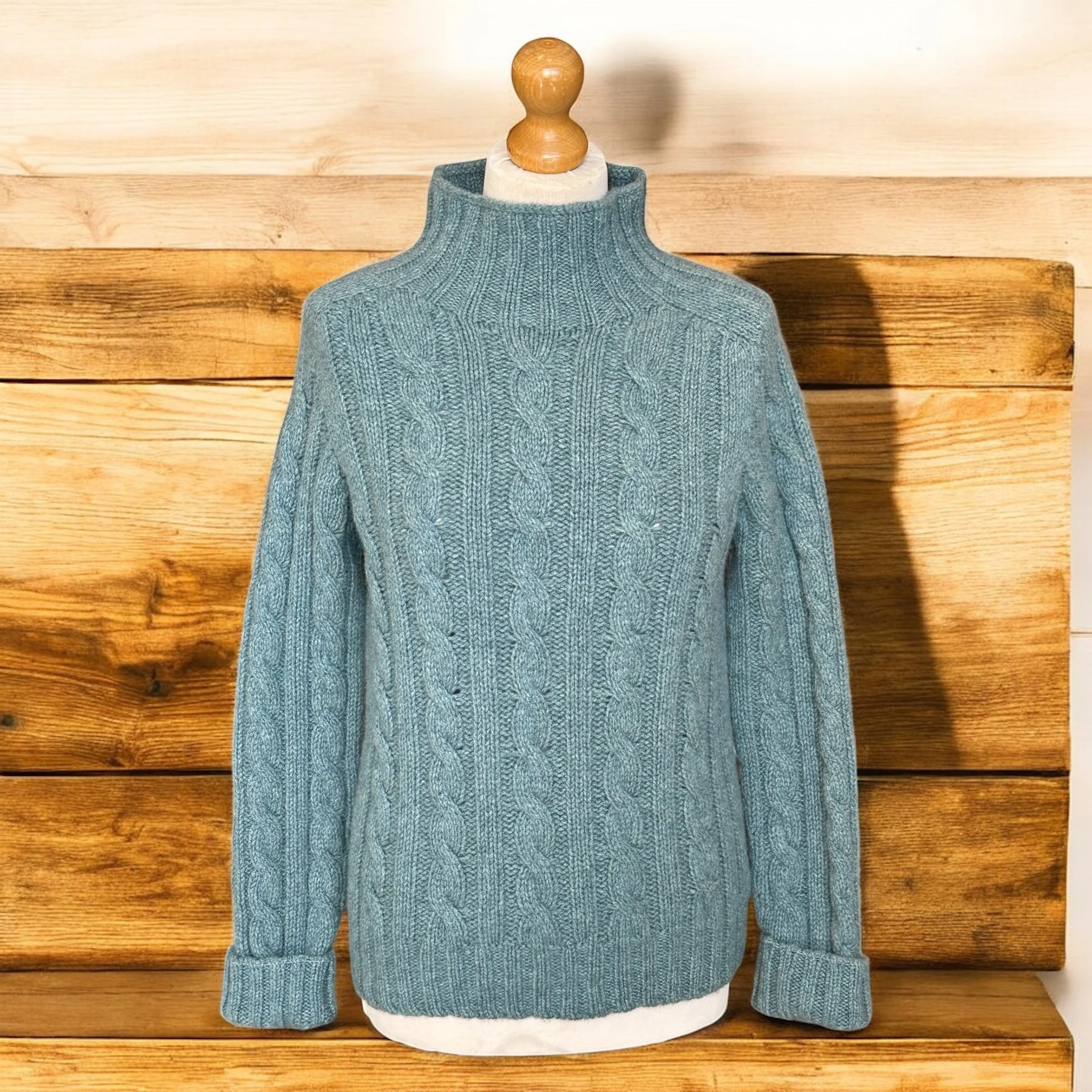 Harley Cable Turtle Neck, Oribe Green