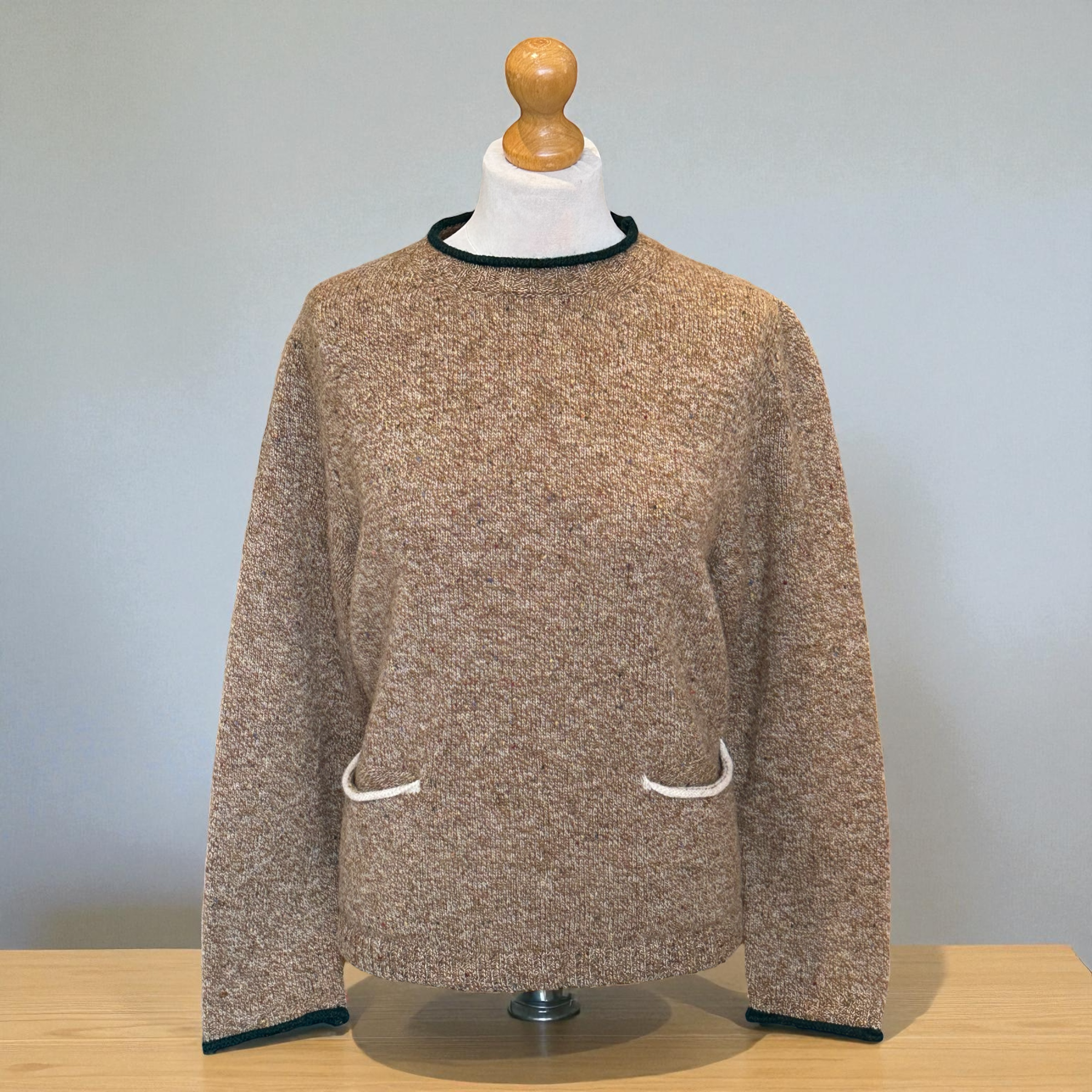Eribe Tweed Nep Sweater, Desert