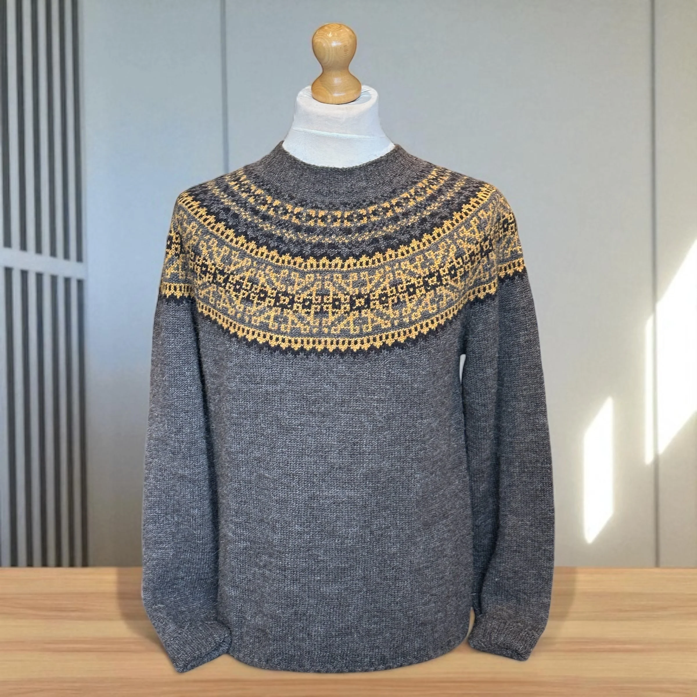 Harley Crew Yoke Sweater, Grey 25