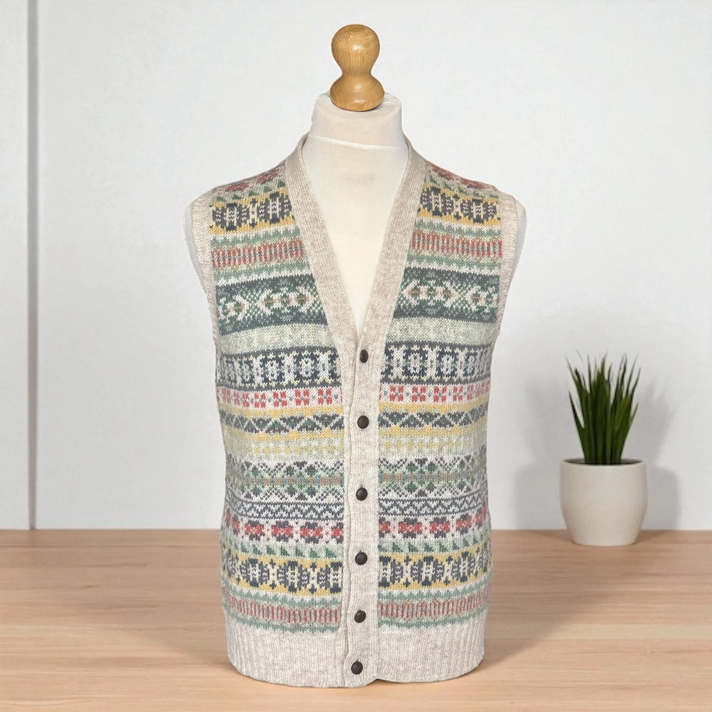 Jamiesons Button Slipover, Beige