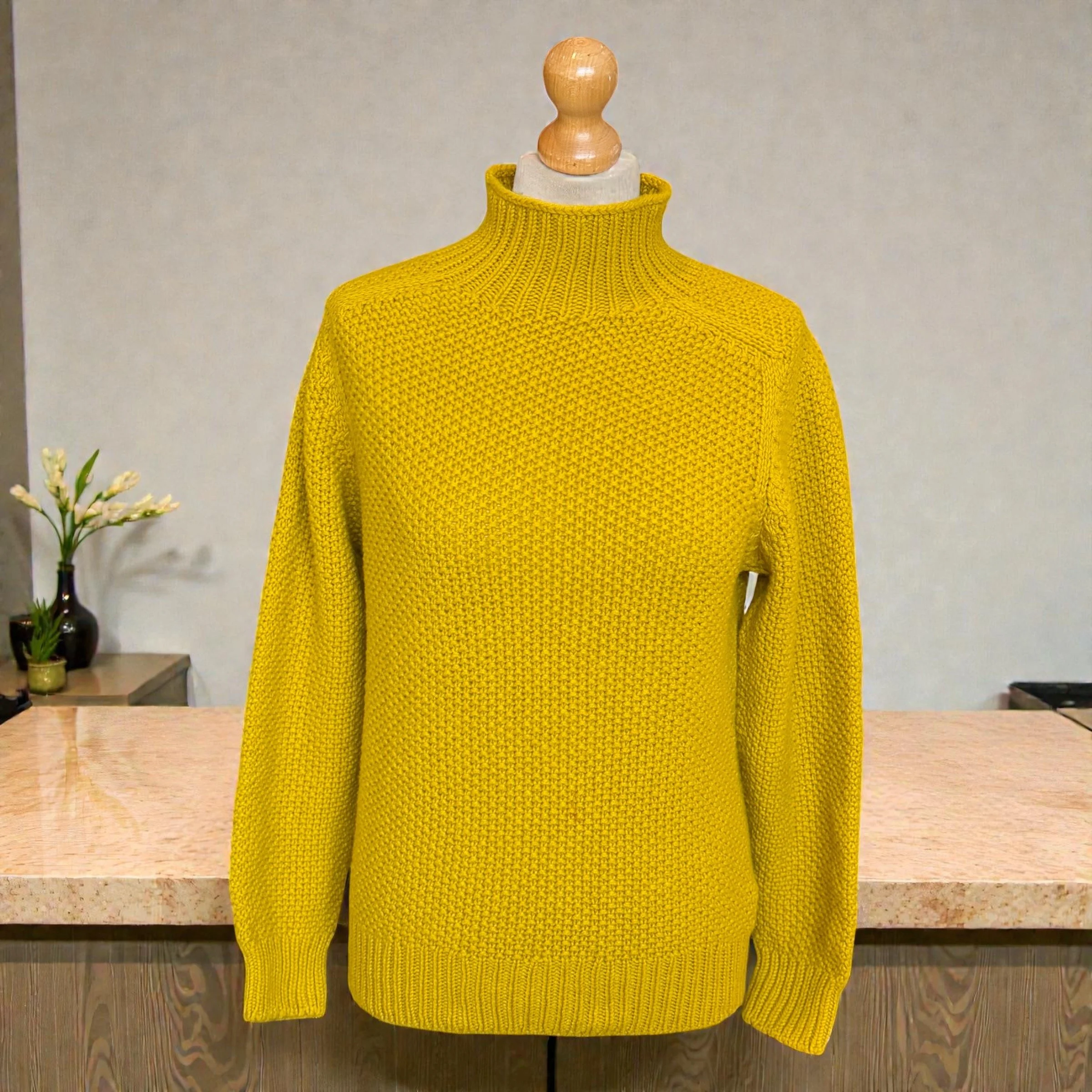 Harley Funnel Knit Jumper, Turmeric