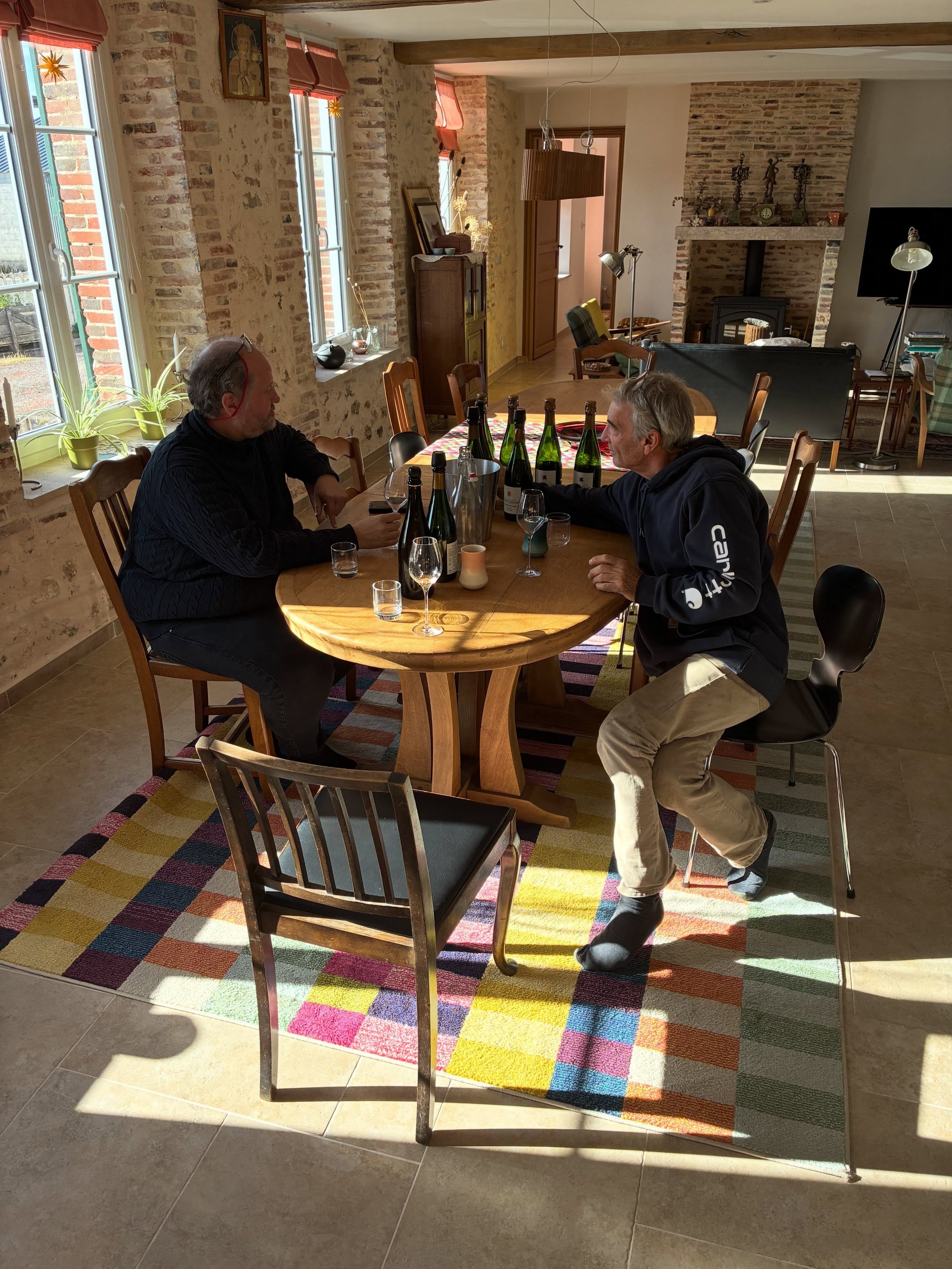 Such a pretty morning in Soulieres. I took @bangs_mad_og_vinbar to the vineyards close to the domaine. It&rsquo;s such a great place to talk about the origins of our champagnes. Questions flow easily as your eyes take in the plot and the plants in th