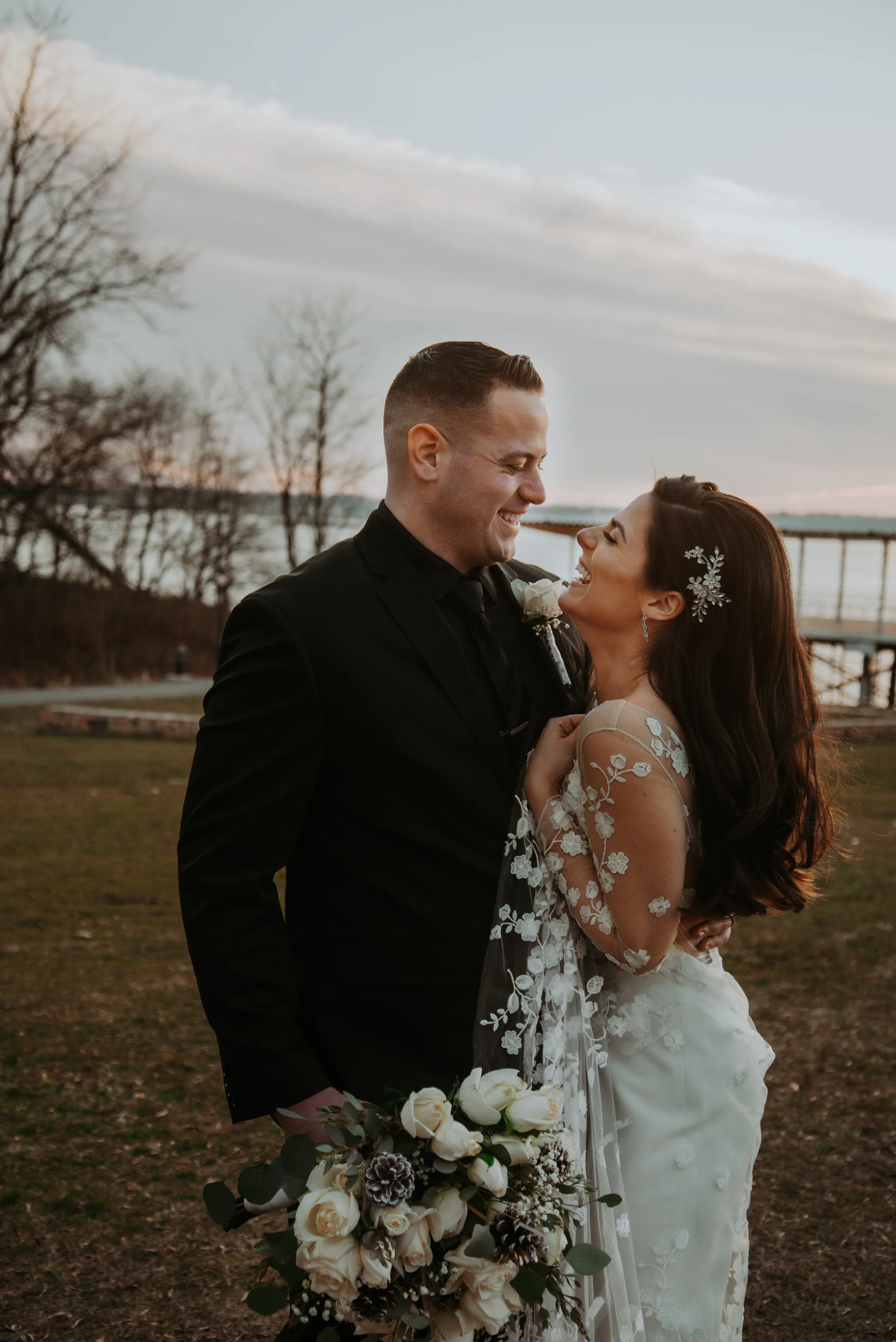 Deena and Joe // New York City Winter Backyard Elopement