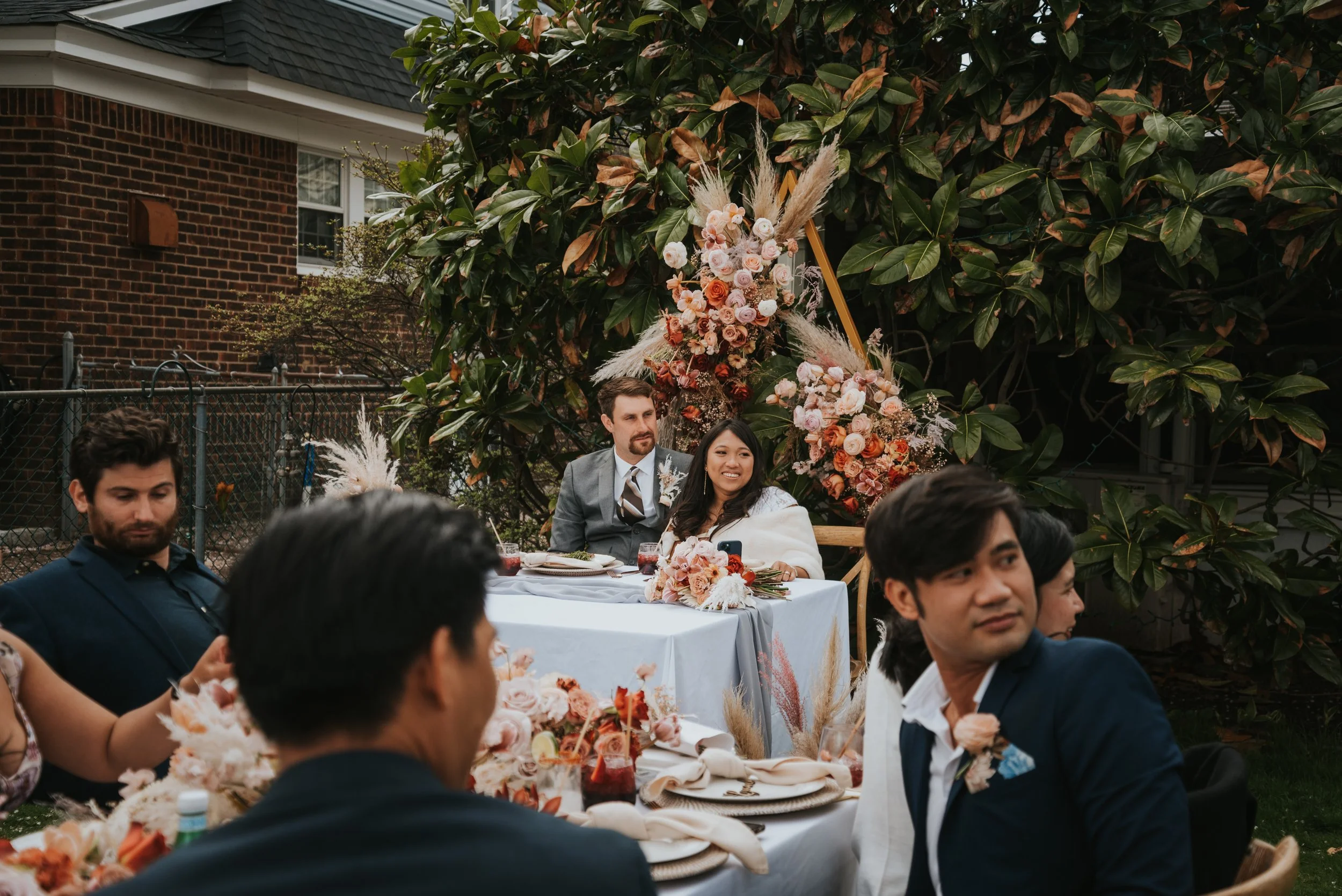 Bright Floral Spring Backyard Wedding | Joy and Brian