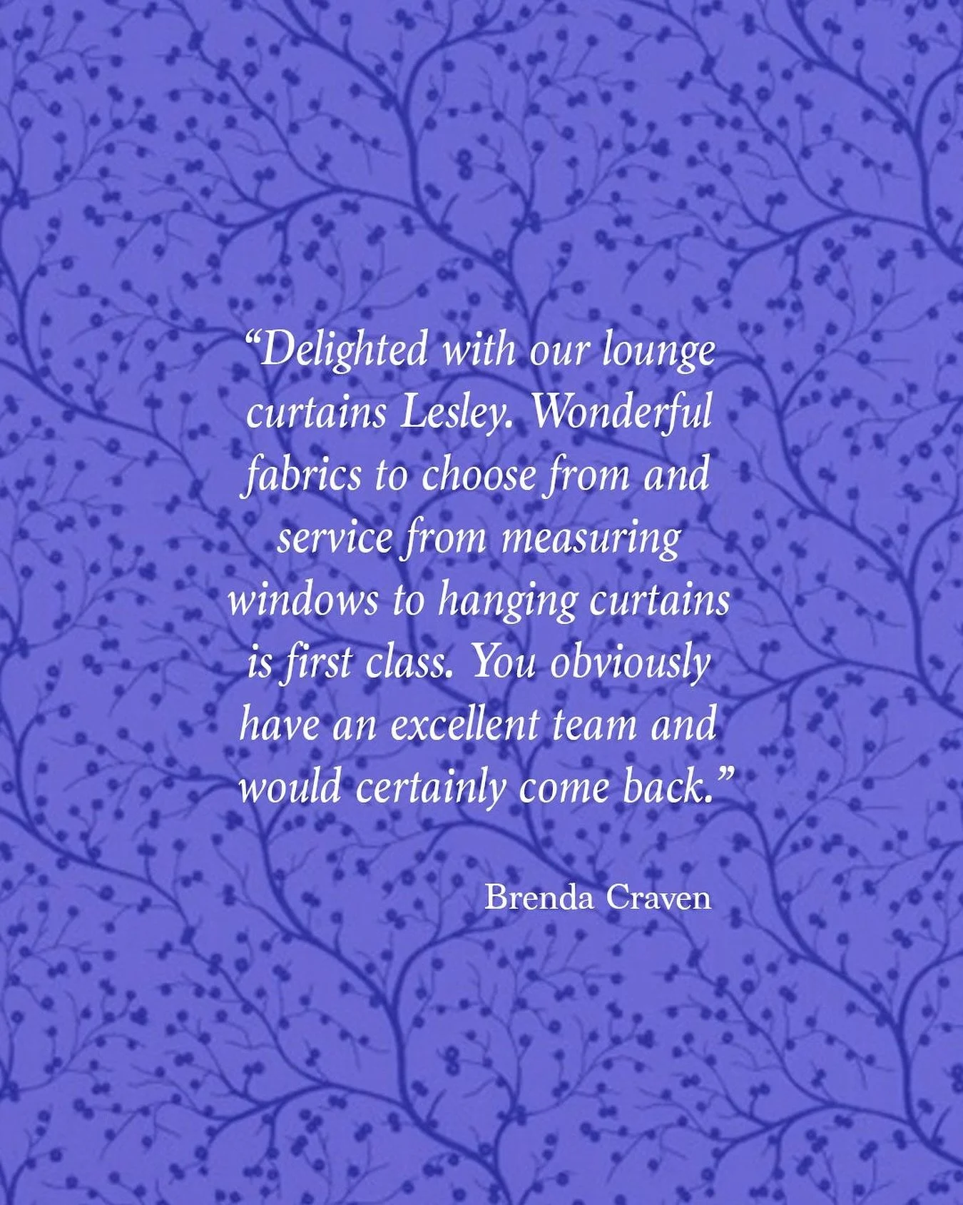 Lovely words from a project here on the Gower Peninsula. Our thanks to Brenda for the kind feedback, and to the whole team for their care, craftsmanship and attention to detail from start to finish.
Fabric featured: Appledore by @porterandstonefabri