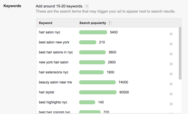 Make a list of the most important keywords that you want to appear for on Google