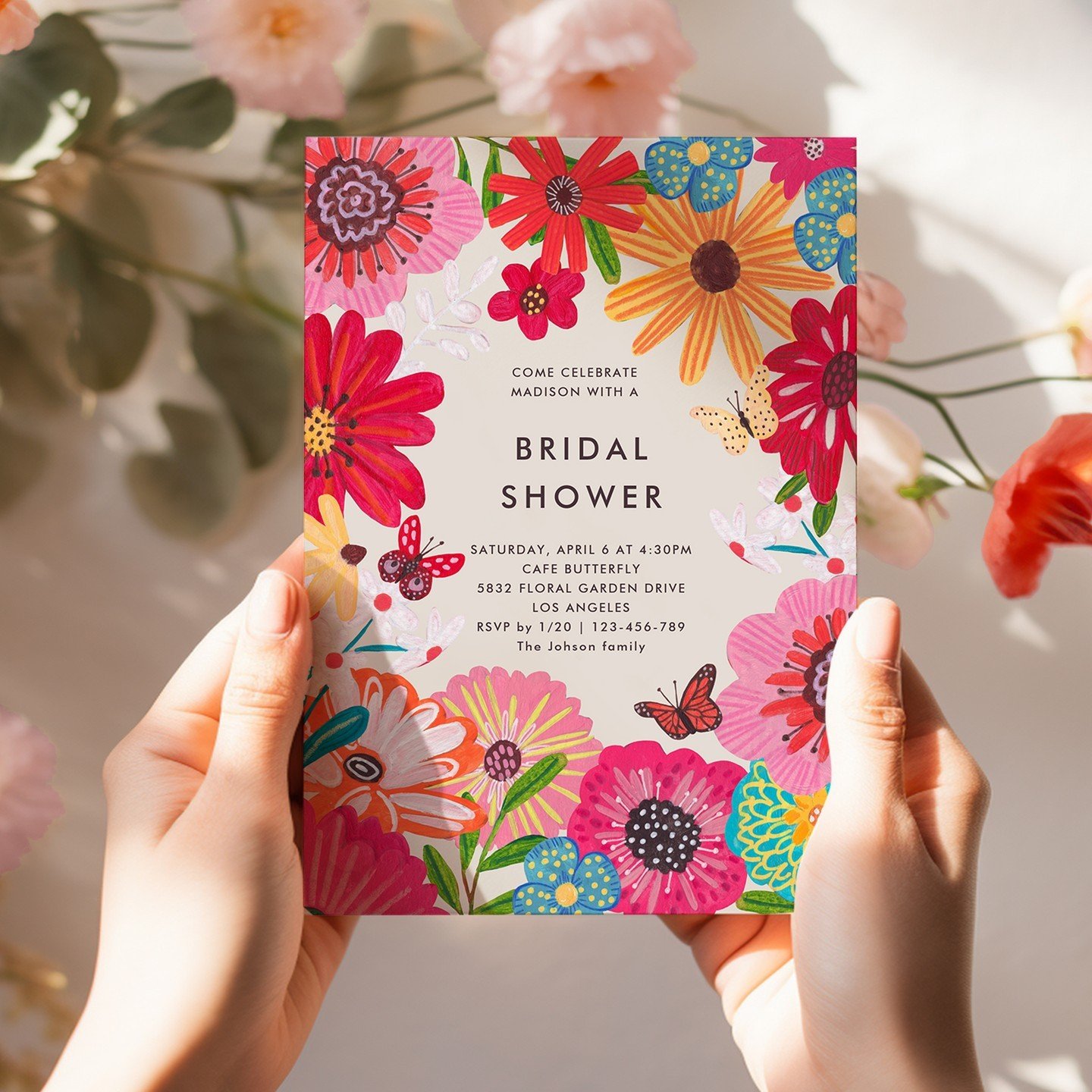 🌸 BRIDAL SHOWER 🌺 I am busy with my 2024 Mega Moments submission for my Zazzle store. This bright Wildflowers collection featuring hand painted flowers on a beige background with a pop of bright pink!⁣
👉🛍Shop my instagram🌟Link in Bio!🌟⁣
.⁣
.⁣
.