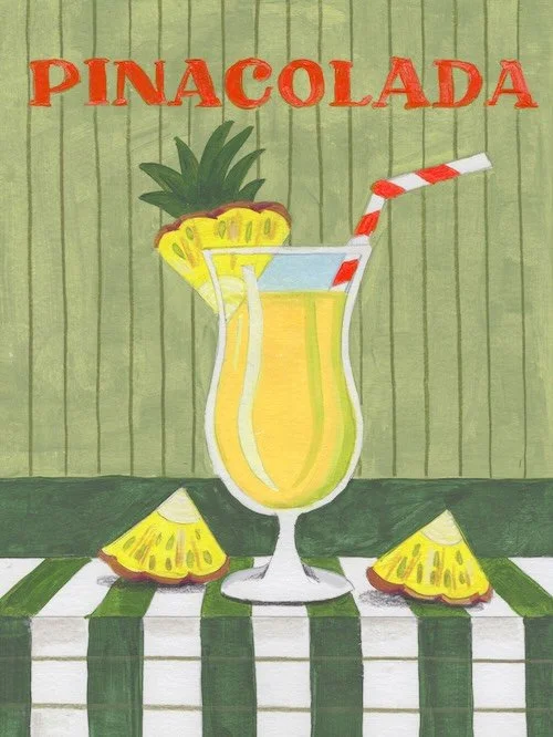 My pi&ntilde;a colada illustration hand embroidered for Olympia le Tan luxury bags! 01/77 @olympialetanofficial @jehane_ltd