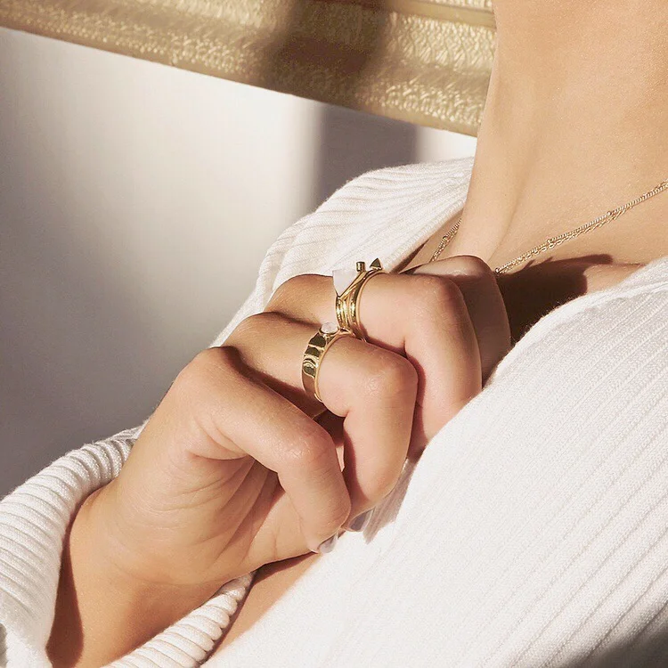 Florence Bugatti | Gold Moonstone Rings