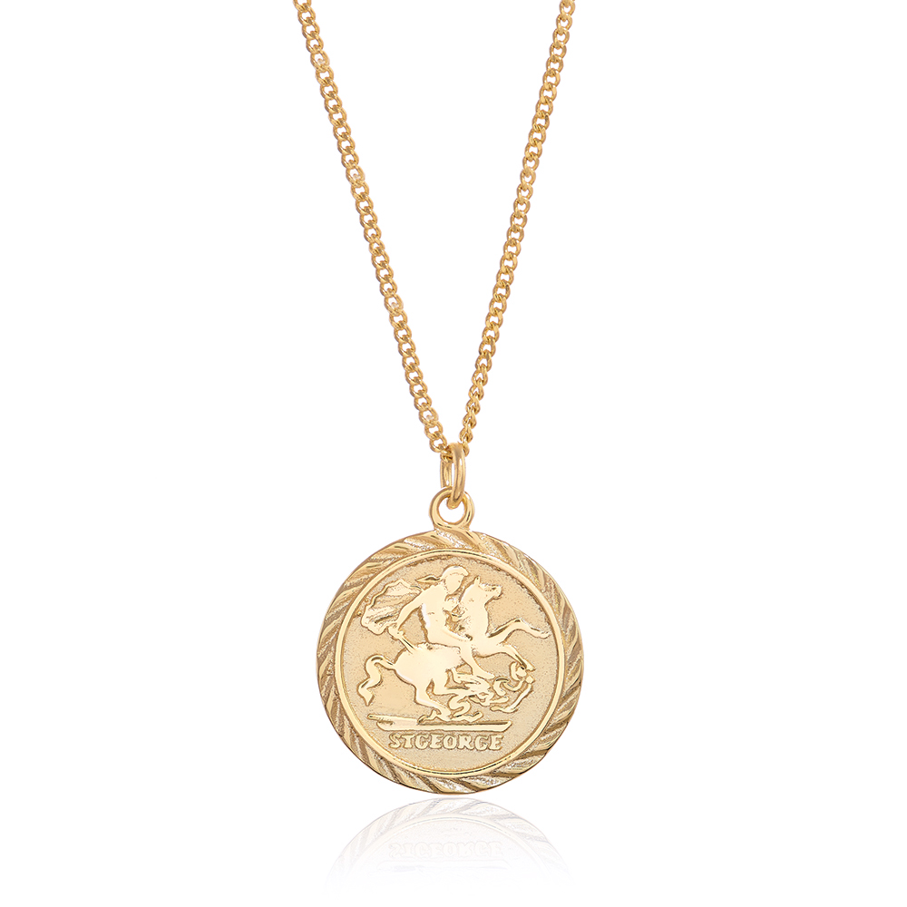 Gold Trenza St. George Necklace