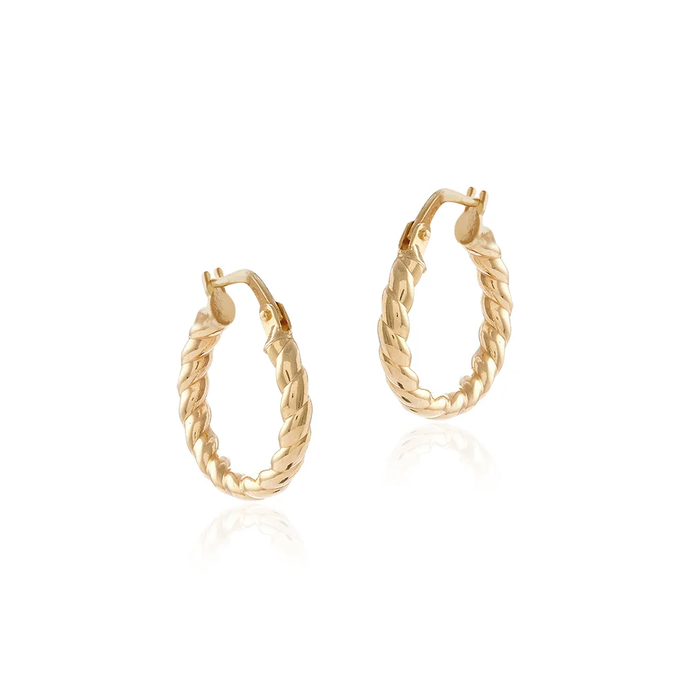 Gold Marino Mini Rope Hoop Earrings