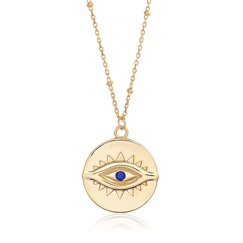 Gold Evil Eye Amulet Necklace