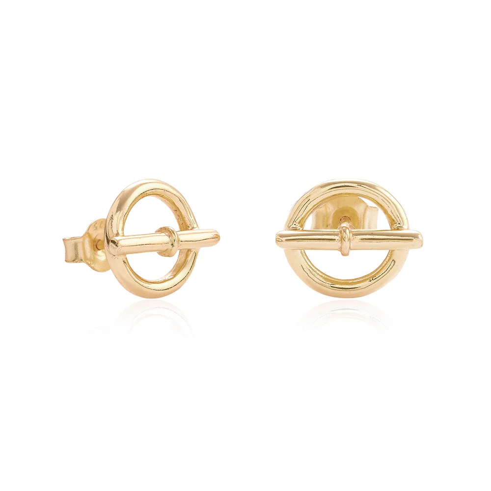Gold Eternita T-Bar Earrings
