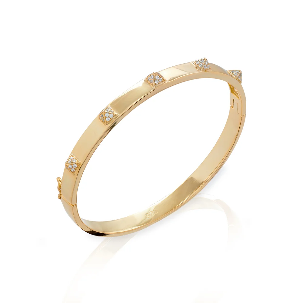Gold Studded Pyramid Bangle