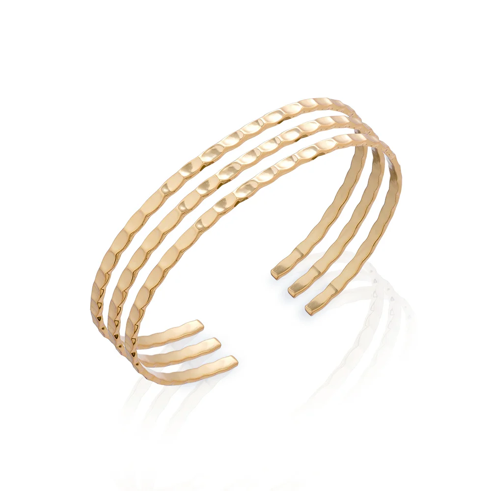 Gold Trio River Cuff Bangles