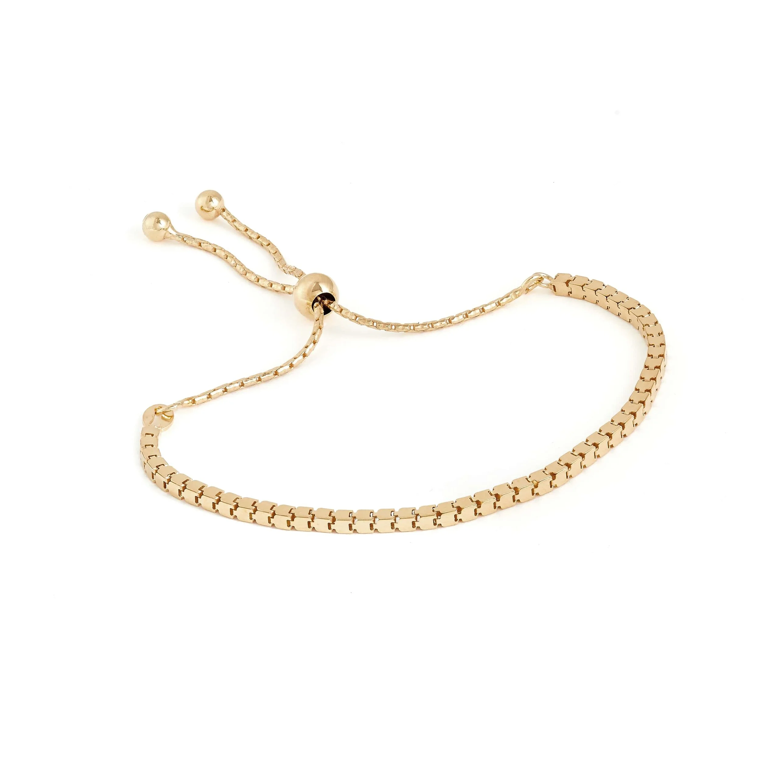 Gold Lexi Box-Chain Slider Bracelet