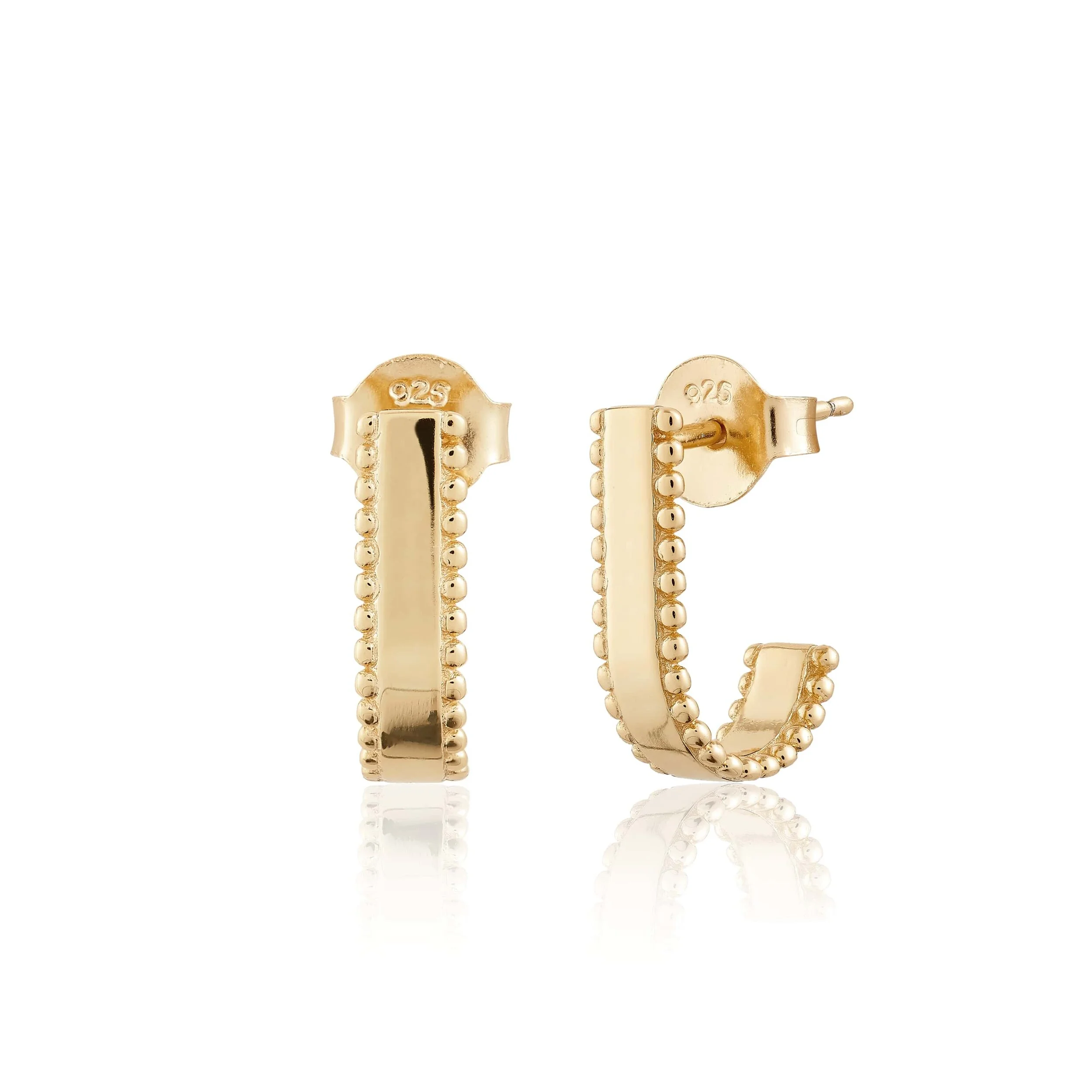 Gold Maci J-Hoop Stud Earrings