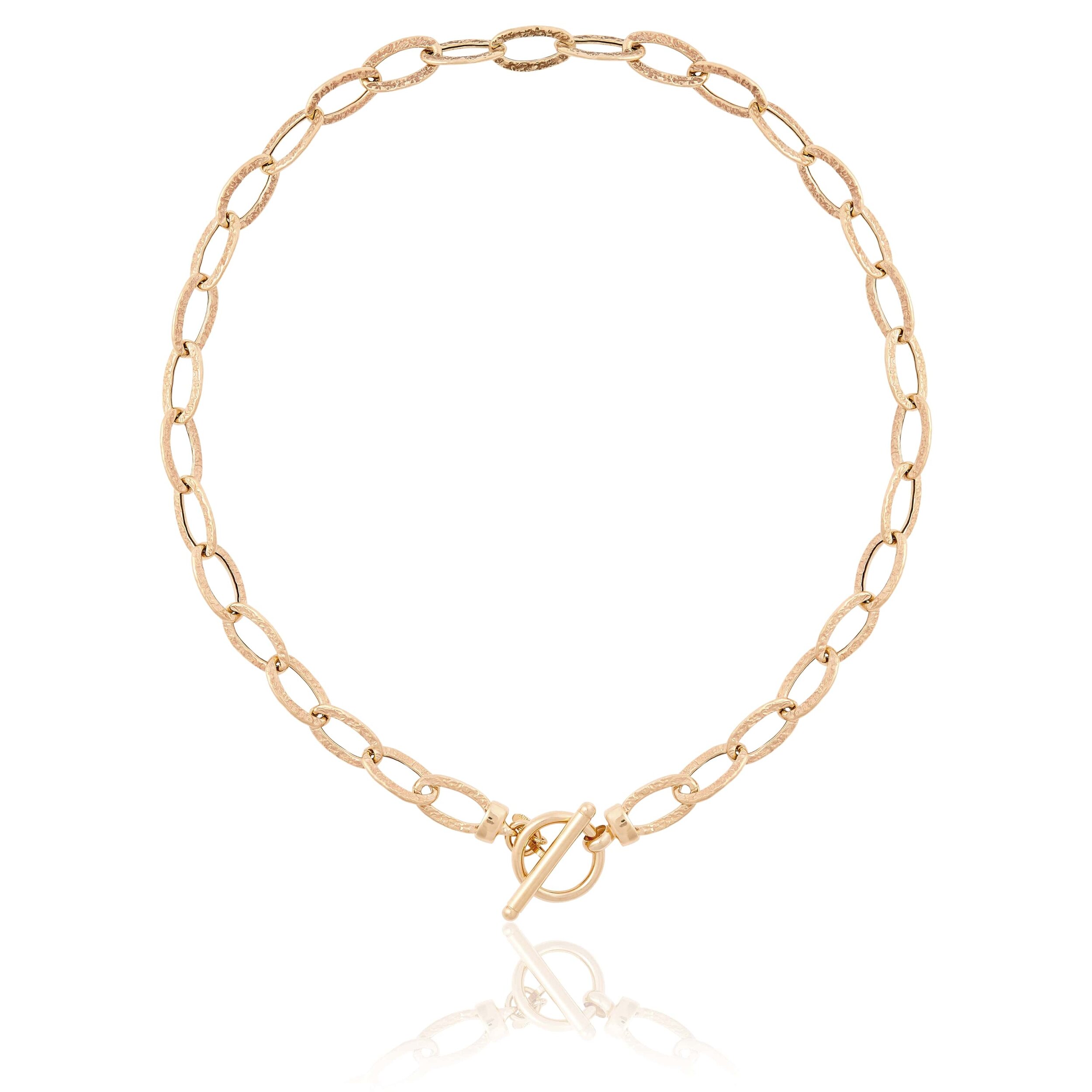 Gold Kora Textured T-Bar Necklace