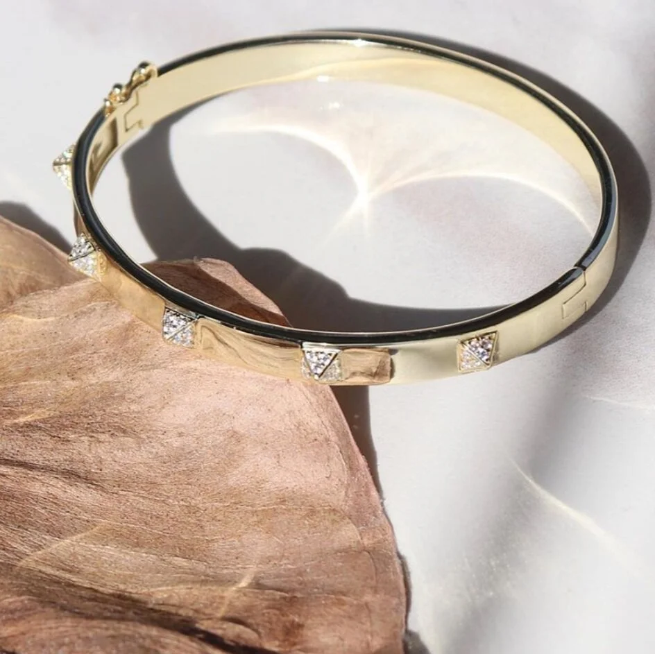 Florence Bugatti | Gold Pyramid Bangle Bracelet
