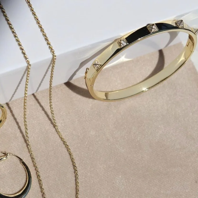 Florence Bugatti | Gold Pyramid Bangle Bracelet