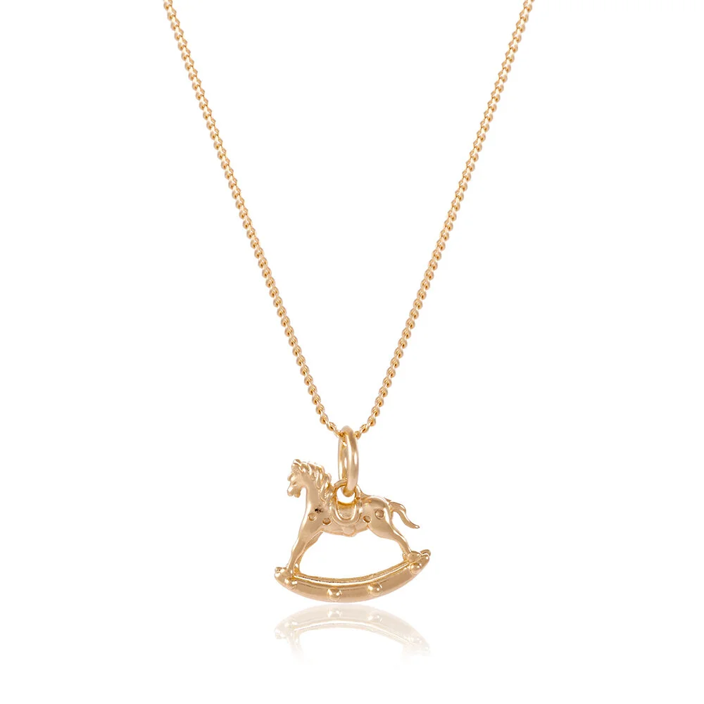 Gold Rocking Horse Necklace
