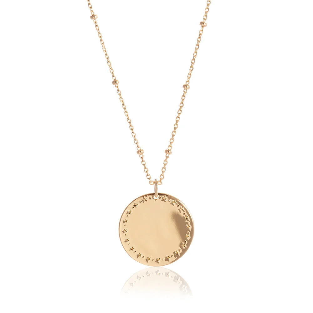 [spec] Gold Pavé Disc Necklace