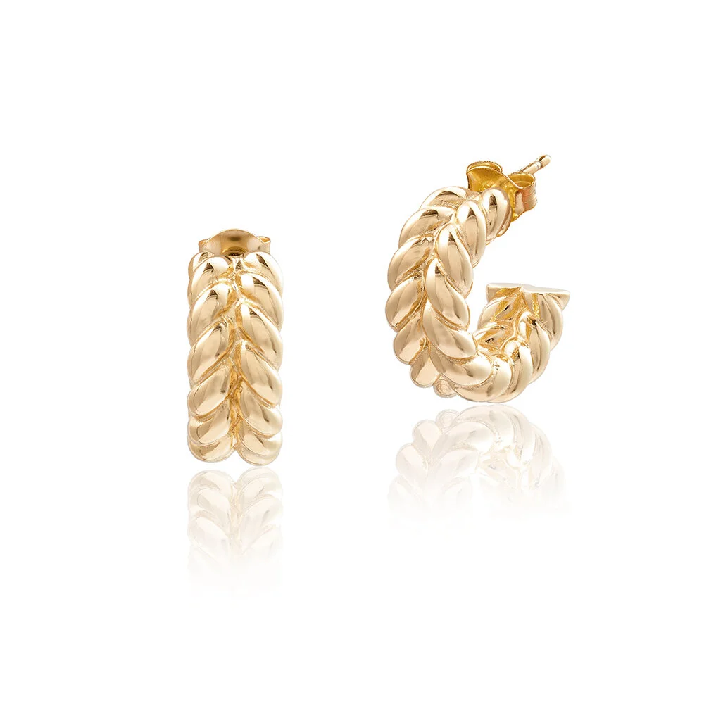 [spec] Gold Tilly Braided Hoop Earrings