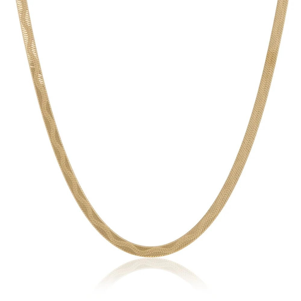 [vid] Gold Medusa Snake-Chain Necklace
