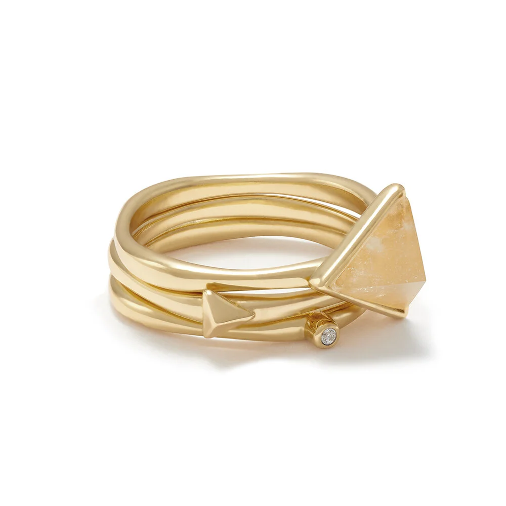 Gold Trio Tesoro Moonstone Ring