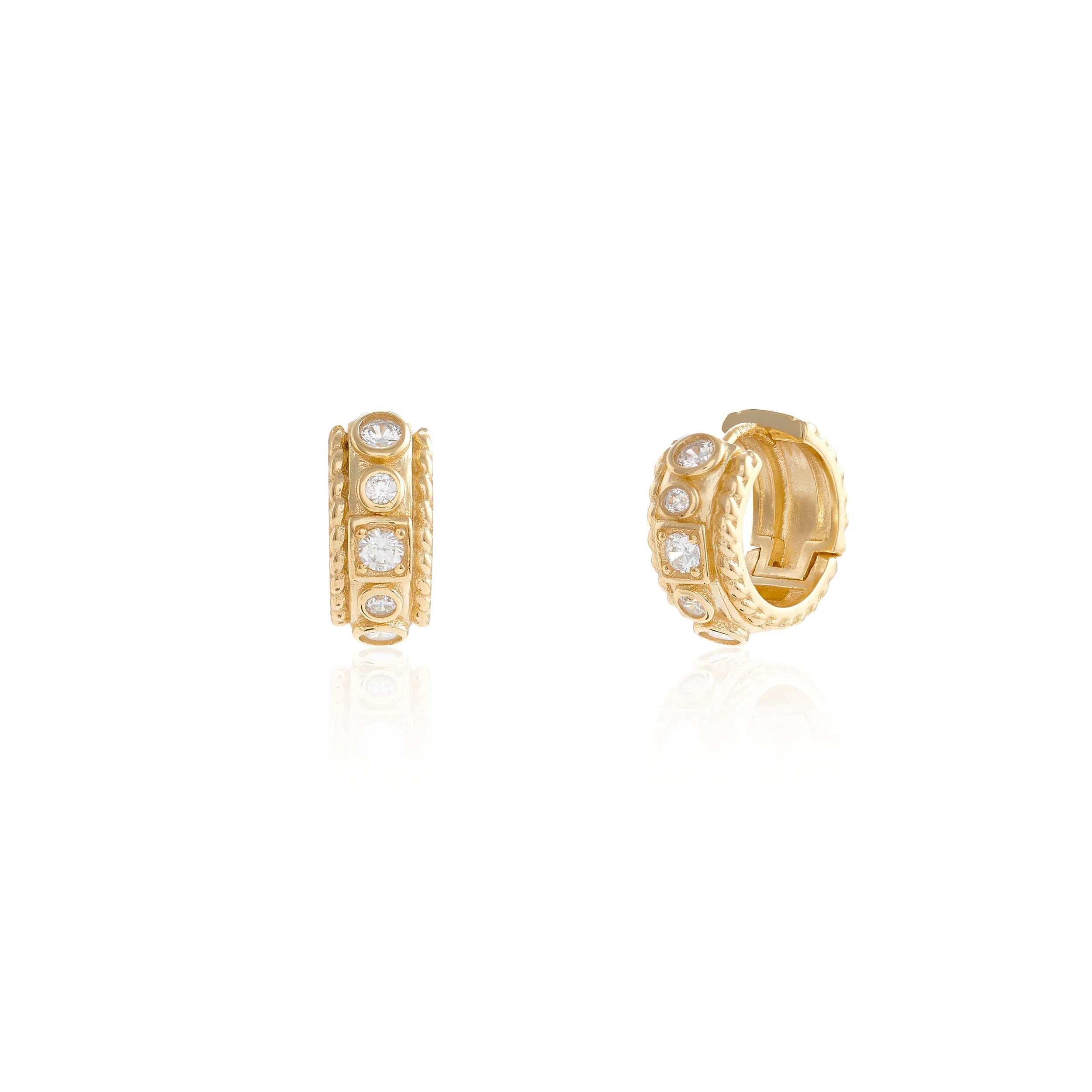 Gold Napoli Pavé Hoop Earrings