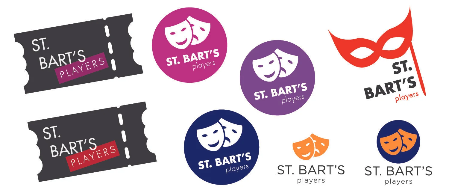   St. Bart’s Players:  Logo options for New York City theatre group. 