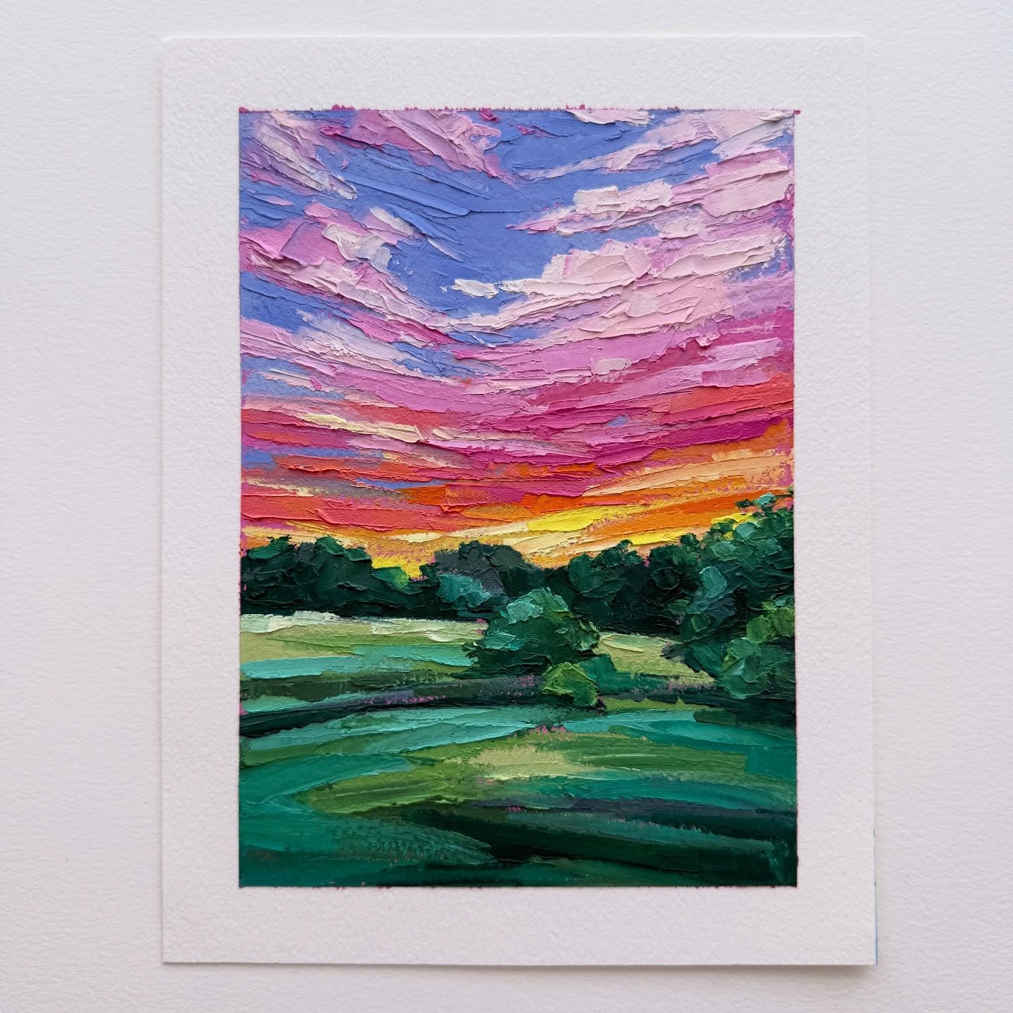 AVAILABLE
Day 41 The 100 Day Project 2026
5&rdquo;x7&rdquo; Oil and Cold Wax on Arches Oil Paper
$75, plus shipping&nbsp;

I tried an experiment to loosen up and it failed miserably&hellip;so I moved on to plan b, set a timer and limited my time on t