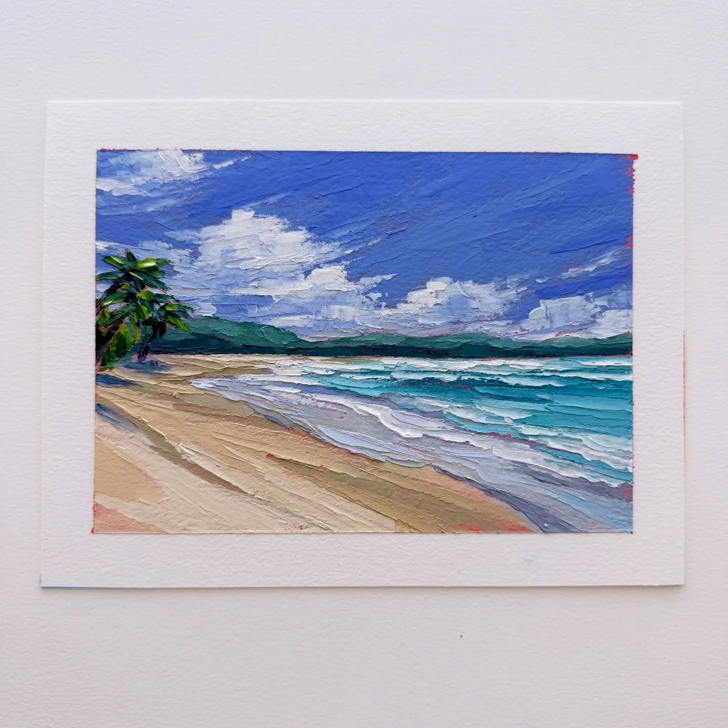 AVAILABLE
Day 45 The 100 Day Project 2026
7&rdquo;x5&rdquo; Oil and Cold Wax on Arches Oil Paper
$75, plus shipping&nbsp;

Sunny Saturday skies!

This year I&rsquo;m exploring quick, abstracted landscapes for my 100 Day Project. They will all be on 5