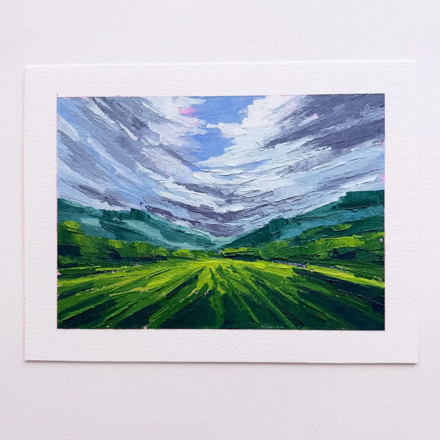 AVAILABLE
Day 50 The 100 Day Project 2026
7&rdquo;x5&rdquo; Oil and Cold Wax on Arches Oil Paper
$75, plus shipping&nbsp;

Woo-hoo, I&rsquo;m halfway done (finally 😅)! 

This year I&rsquo;m exploring quick, abstracted landscapes for my 100 Day Proje
