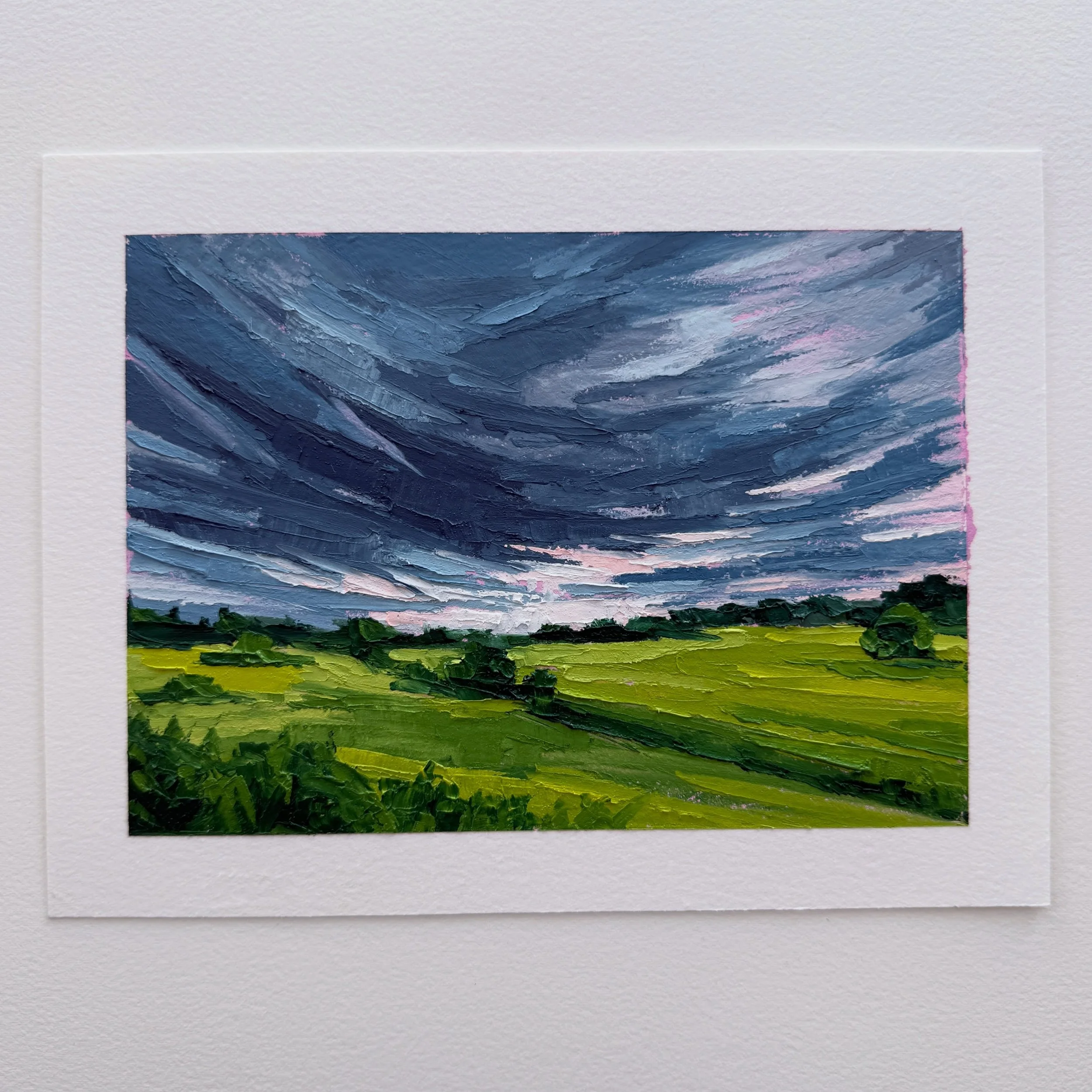 AVAILABLE
Day 65 The 100 Day Project 2026
7&rdquo;x5&rdquo; Oil and Cold Wax on Arches Oil Paper
$75, plus shipping

This year I&rsquo;m exploring quick, abstracted landscapes for my 100 Day Project. They will all be on 5&rdquo;x7&rdquo; paper for ea