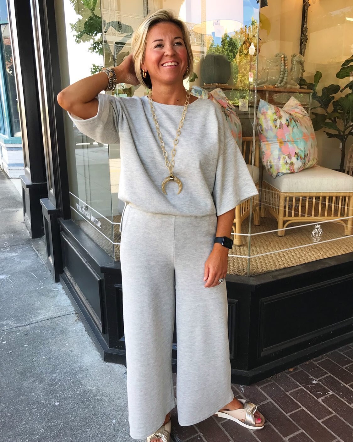 Our favorite matching set, now 30% off!!! This fun Joh set comes in 3 different colors and is great to mix and match! It&rsquo;s a summer staple that will roll right into fall! Come shop with us Monday-Friday 9-5 to see all the great pieces we have i