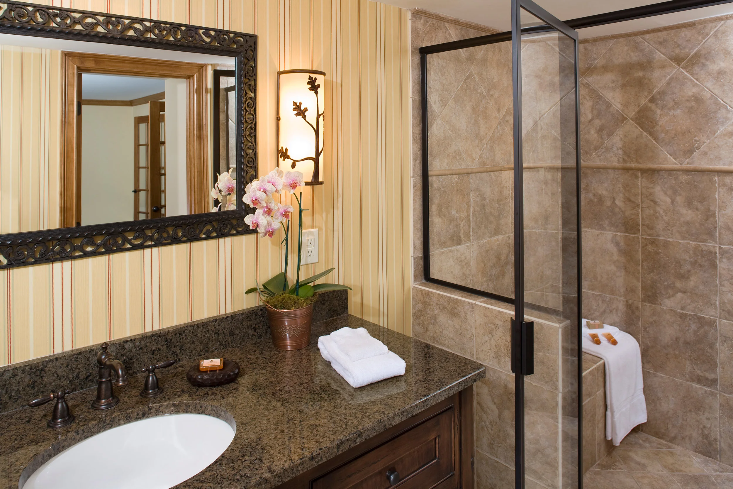 Resort suite bathroom interior photography by David Beckers, Kansas City architectural photographer