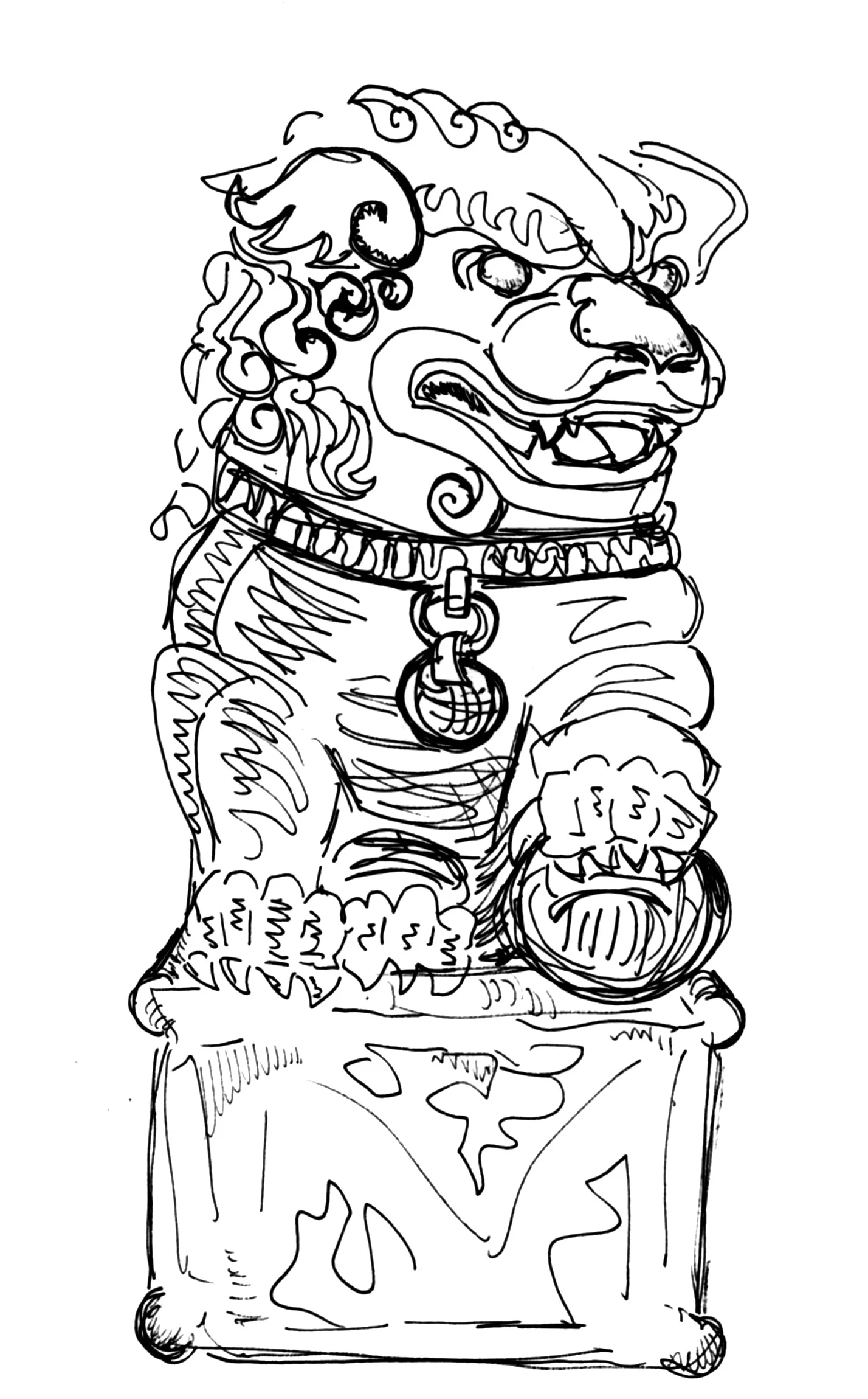 John Dubin Fu Dog Sketch