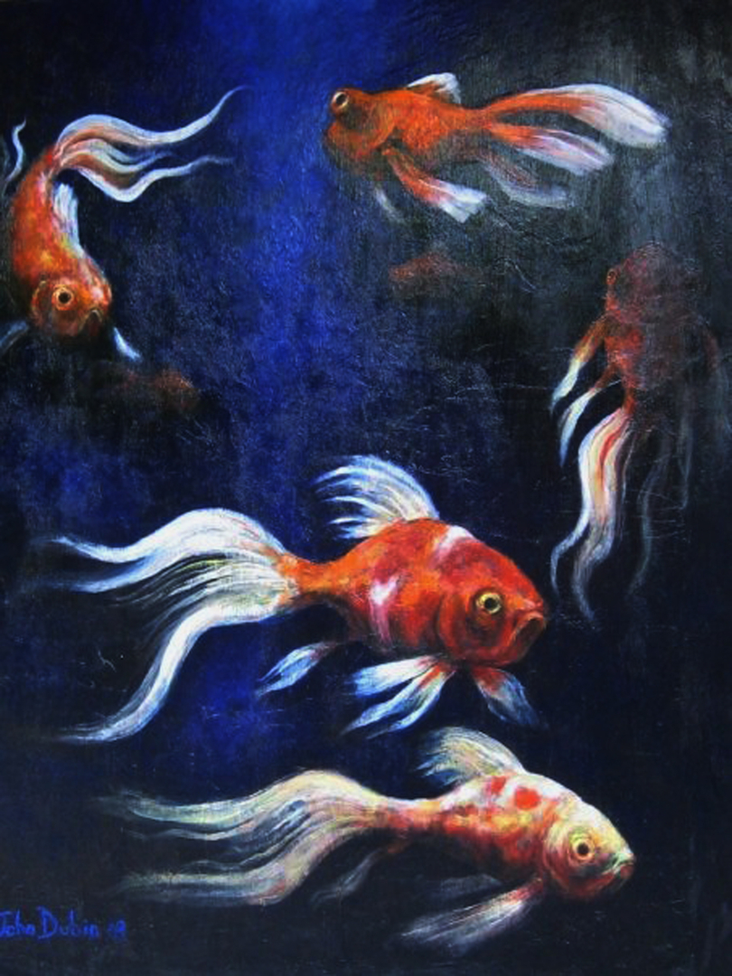 John Dubin Gold Fish Painting